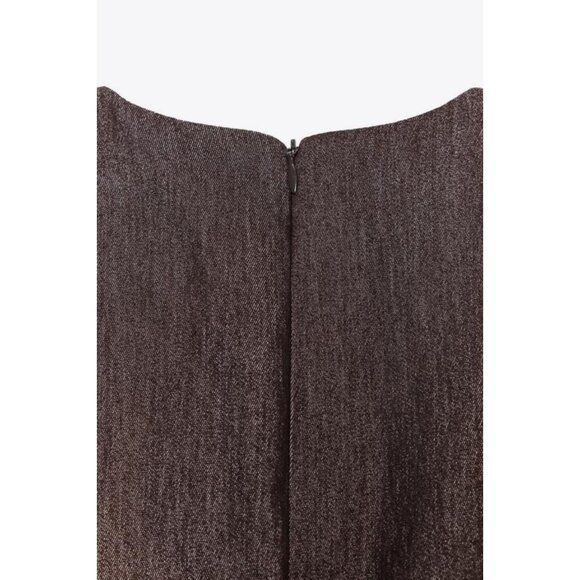 ZARA CONTRAST TOPSTITCHING MIDI DRESS - Picture 7 of 7